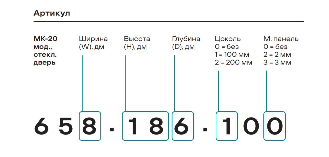 Модульный шкаф МК-20 со стеклянной дверью
