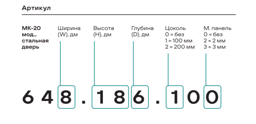 Модульный шкаф МК-20 со стальной дверью
